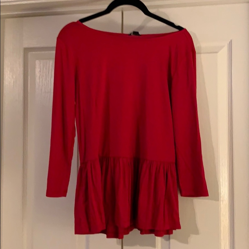 NWT Ann Taylor red peplum top